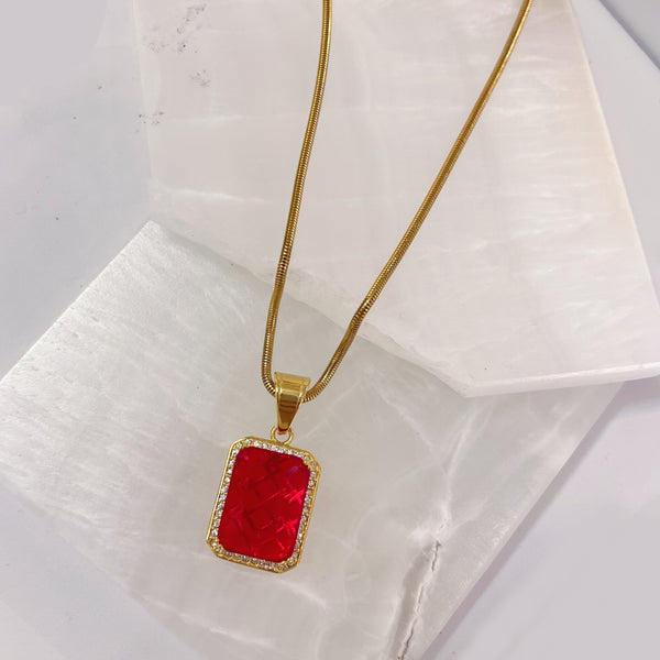 GOLD JEWEL RUBY MINI necklace