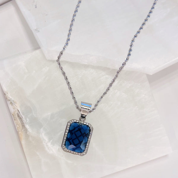 SILVER JEWEL SAPPHIRE MINI necklace