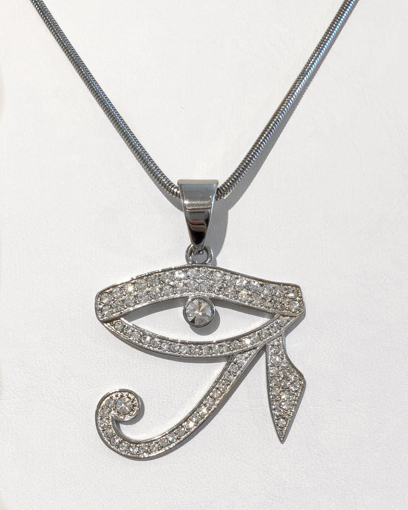 Lotus Eye of Horus Gemstone Pendant - Pagan Jewelry, Spiritual Charm