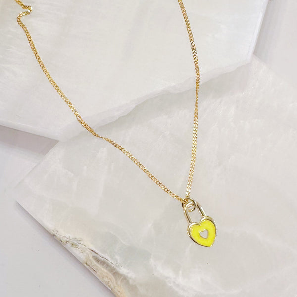 YELLOW HEART LOCK SUPER MINI necklace