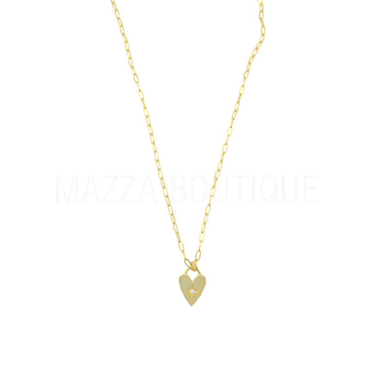 HEART STARBURST CHAIN LINK necklace