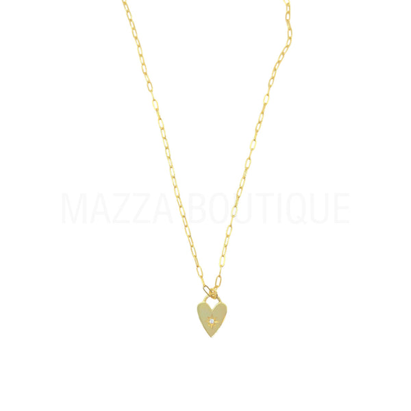 HEART STARBURST CHAIN LINK necklace