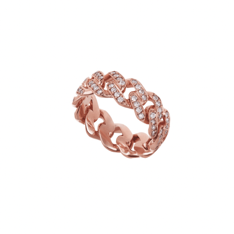 ROSE GOLD CRYSTAL CUBAN ring