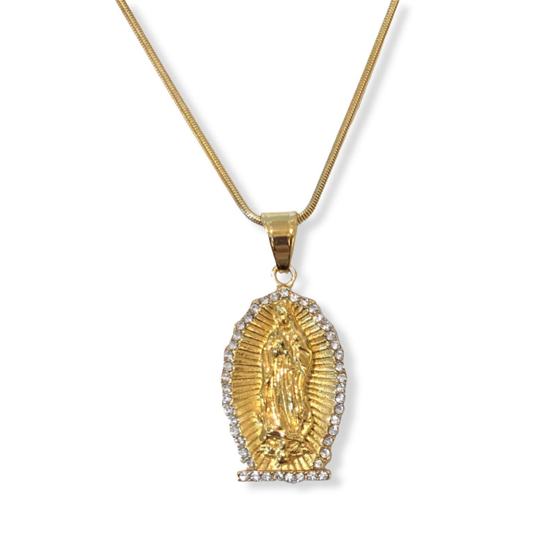 Rene Bargueiras® Crystal 14K Tri-Color Gold Our Lady of Guadalupe Pendant,  Color: Gold - JCPenney