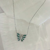 CRYSTAL EMERALD BUTTERFLY necklace