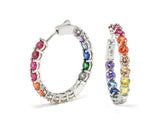 RAINBOW CRYSTAL HOOP earrings