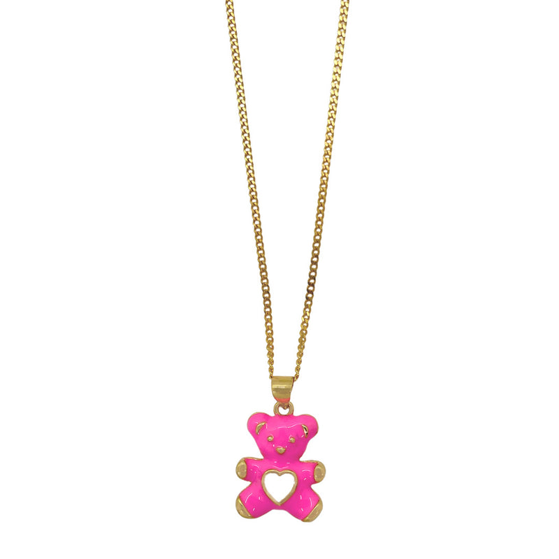 HOT PINK TEDDY necklace