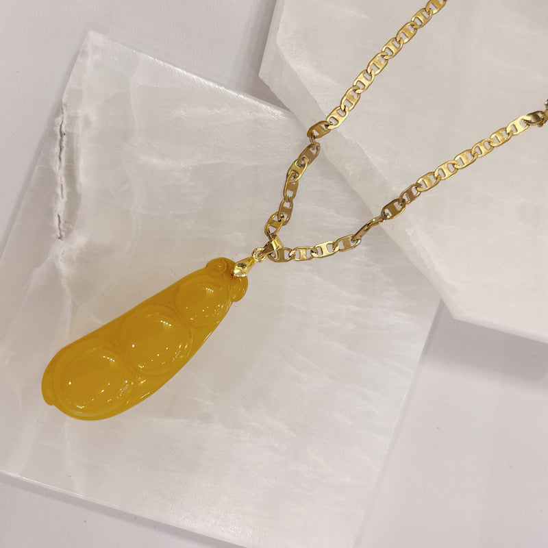 YELLOW LUCKY PEAS necklace