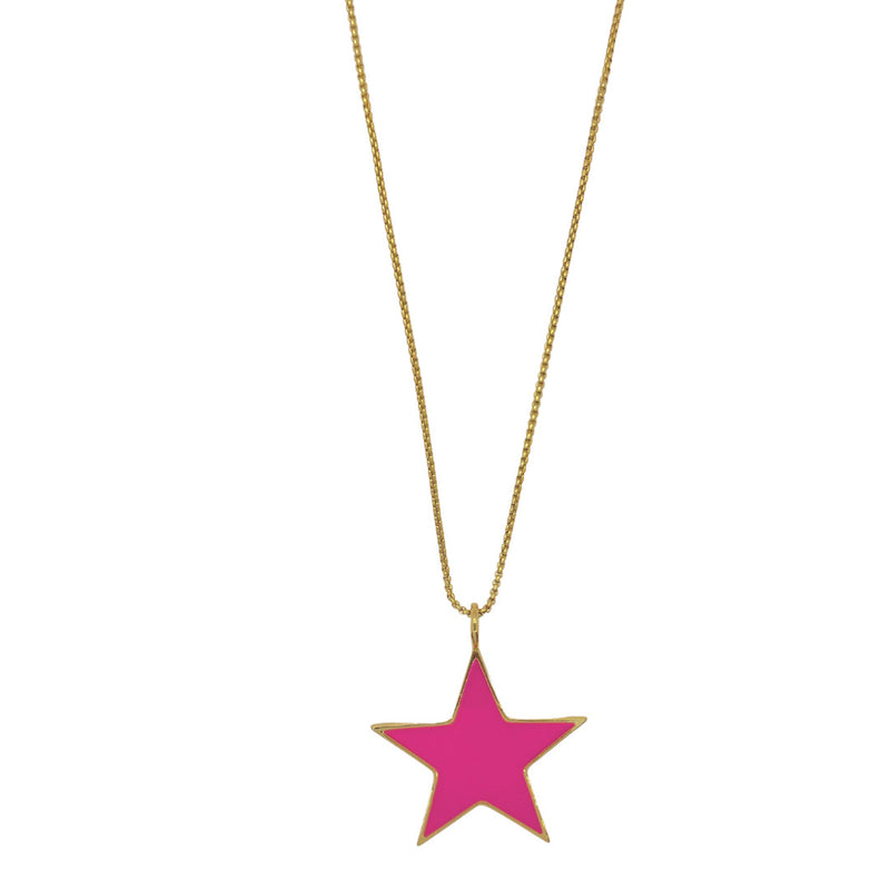 HOT PINK LARGE STAR necklace