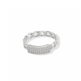 SILVER CUBAN CZ MINI ring