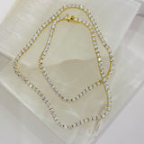 3MM GOLD STERLING TENNIS necklace