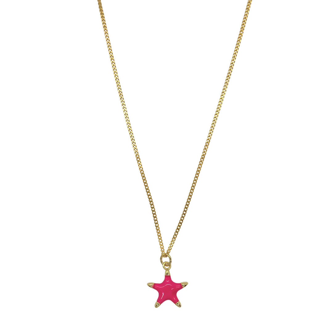 HOT PINK STAR MINI necklace
