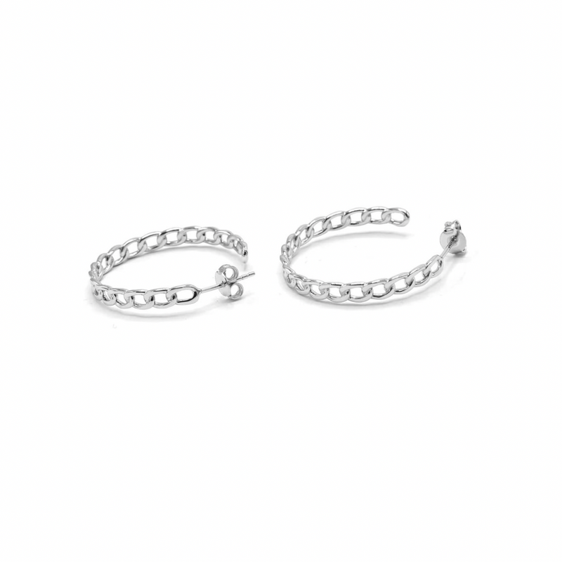 THIN CUBAN HOOP earrings