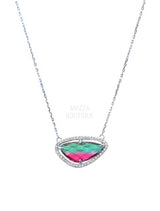 PINK GREEN GLASS necklace