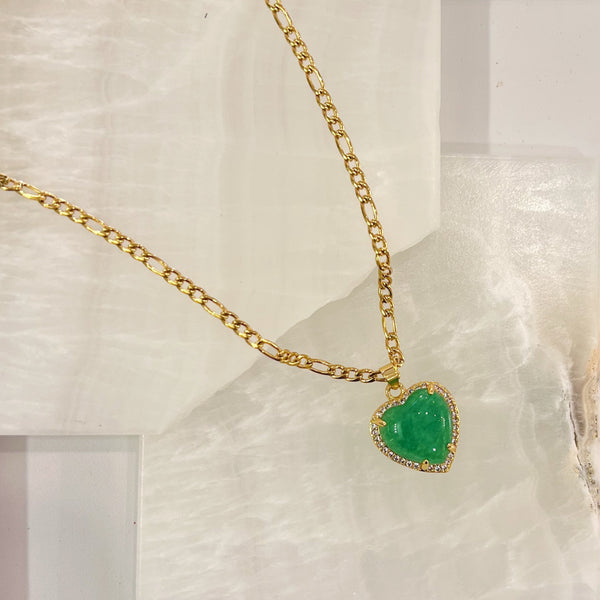 CRYSTAL HEART JADE necklace