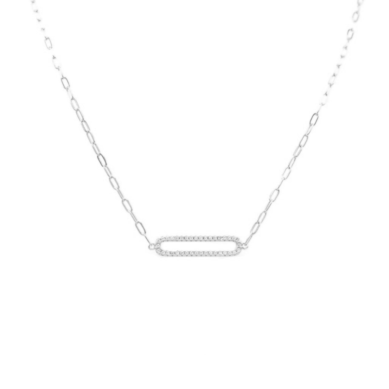 OPEN LOOP CRYSTAL LINK necklace