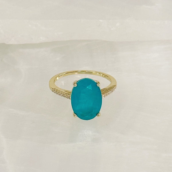 EMERALD OVAL GOLD ring