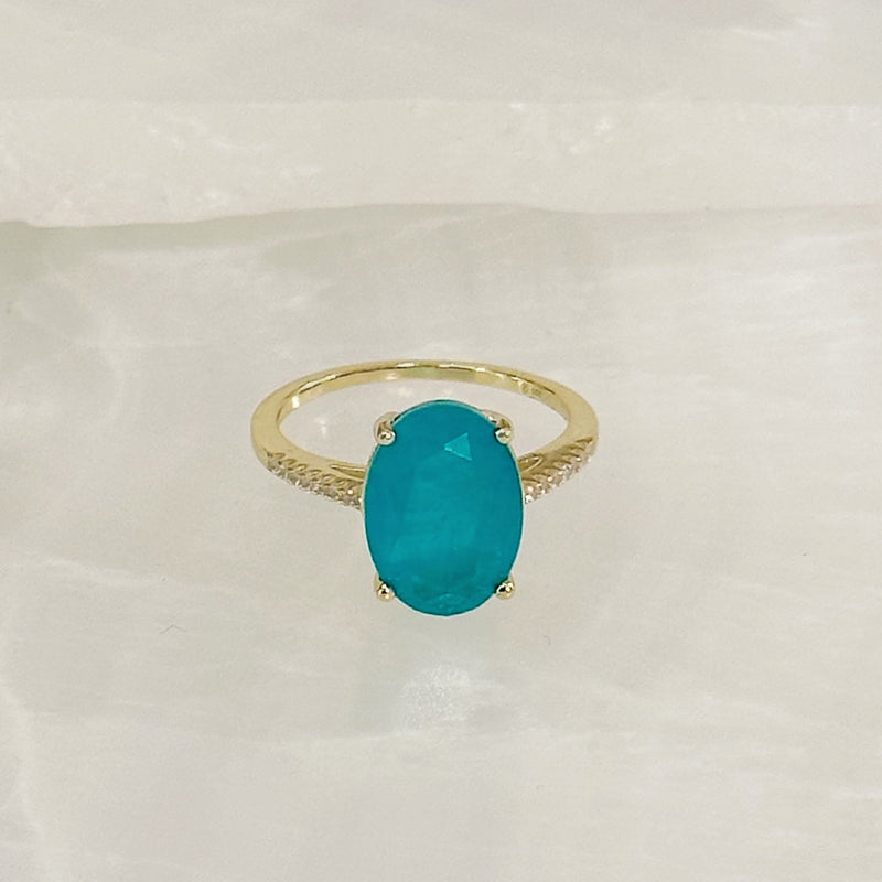 EMERALD OVAL GOLD ring
