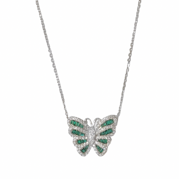 CRYSTAL EMERALD BUTTERFLY necklace