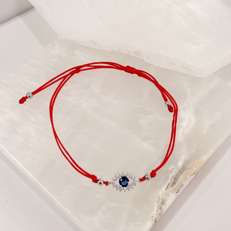 BLUE SAPPHIRE EVIL EYE RED STRING bracelet