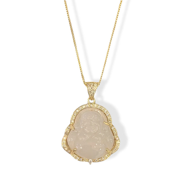 WHITE BUDDHA CRISIANT GOLD necklace