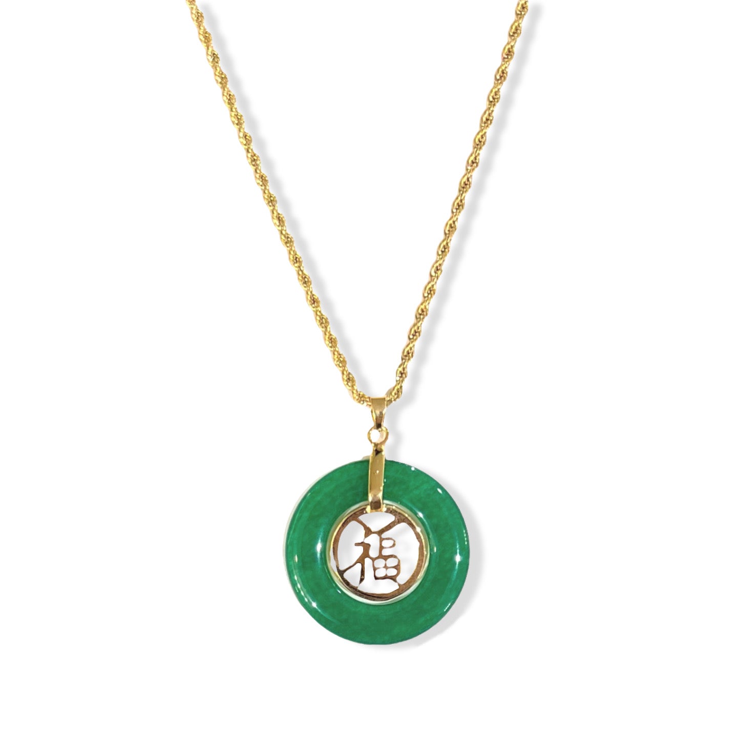 GOOD FORTUNE GREEN JADE necklace Mazza Boutique