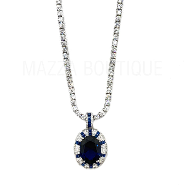 BLUE SAPPHIRE ROYALTY TENNIS necklace