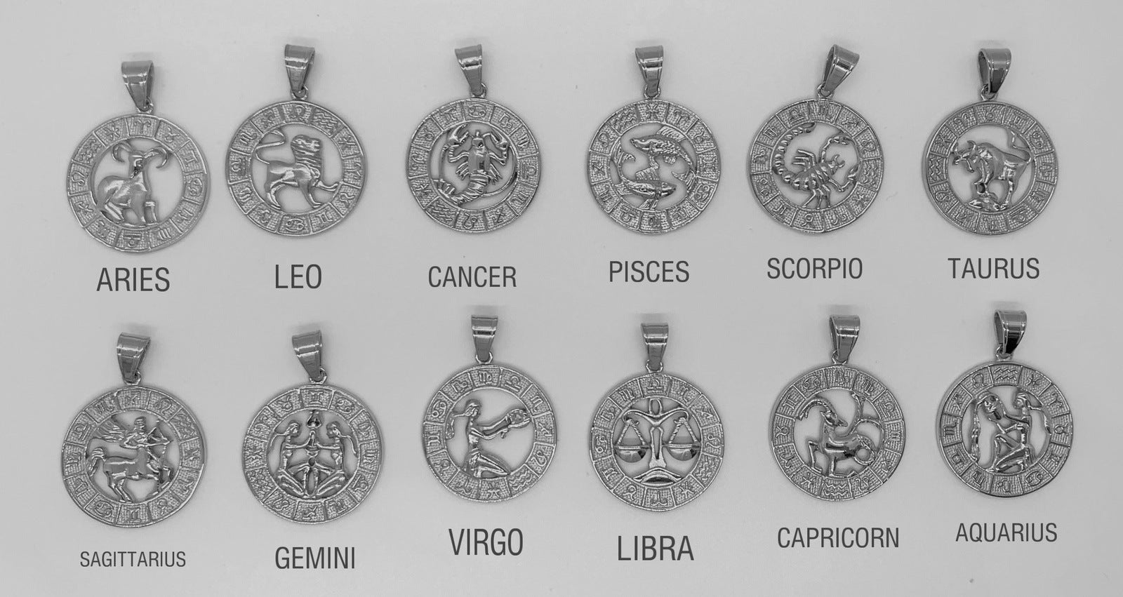 SILVER ZODIAC MEDALLION necklace