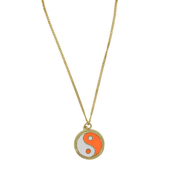 ORANGE YIN YANG necklace