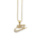 SWOOOSH CRYSTAL GOLD necklace