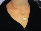 GOLD CURSIVE INITIAL STEEL necklace
