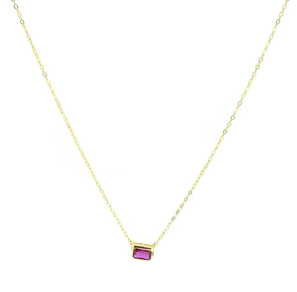 PINK SAPPHIRE SOLITAIRE MINI necklace