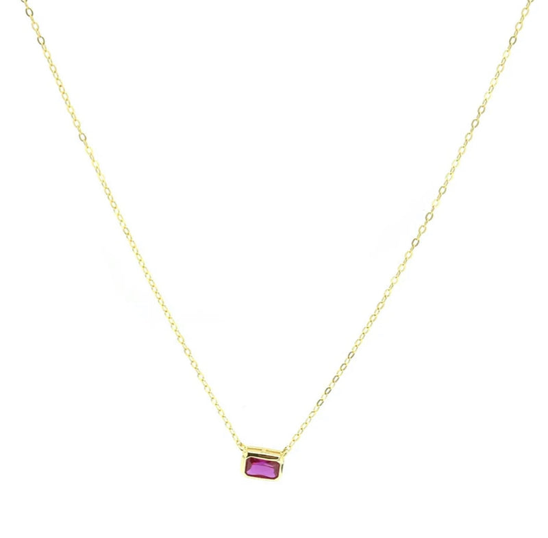 PINK SAPPHIRE SOLITAIRE MINI necklace
