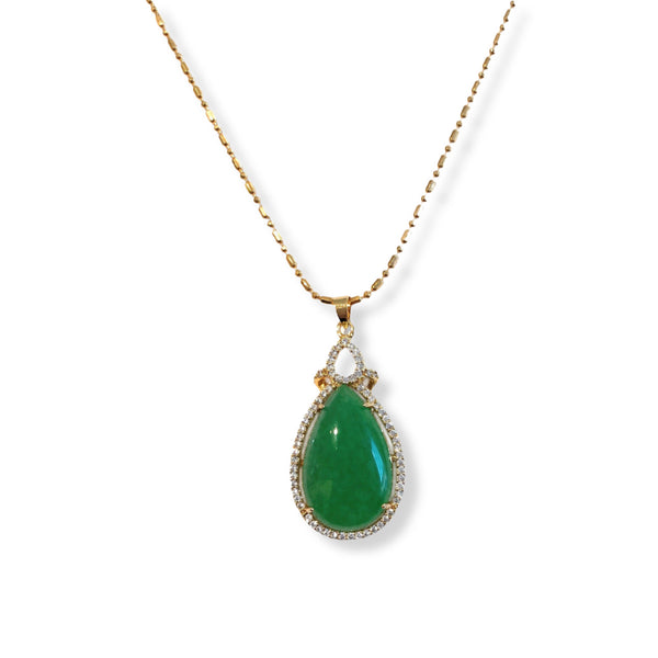 CRYSTAL TEARDROP JADE necklace