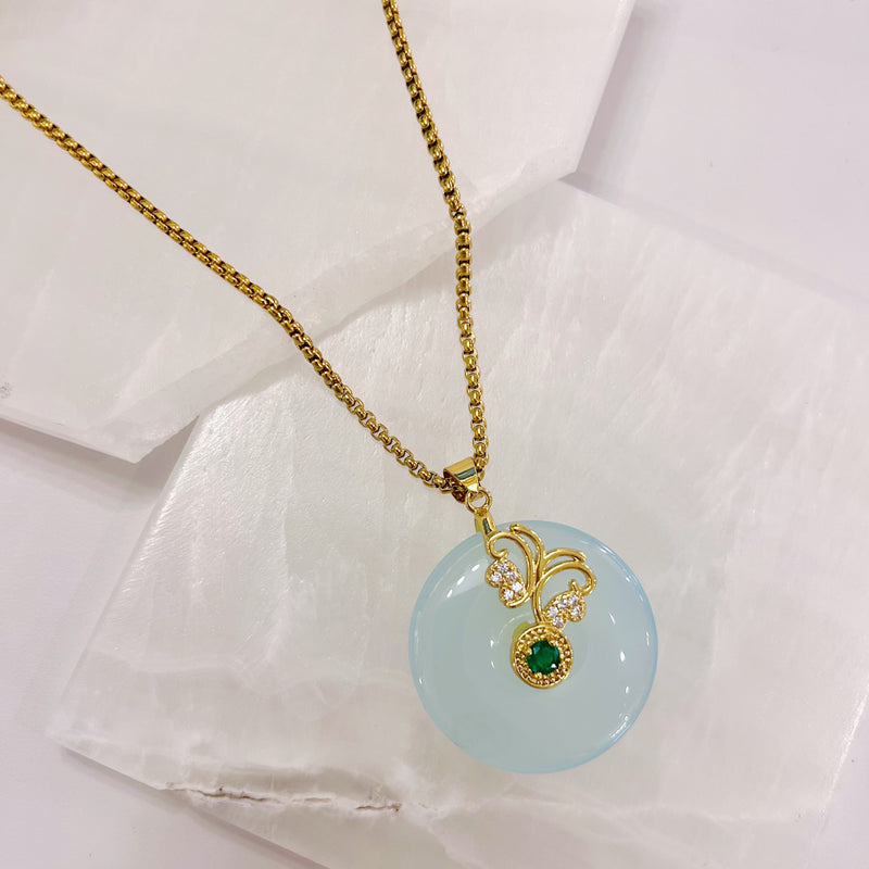 Blue Jade Crystal Necklace, Blue Jade Crystal Jewelry, Aqua Blue Healing  Stone - Etsy