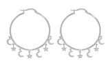 MOON & STARS HOOP earrings