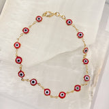 RED EVIL EYE anklet