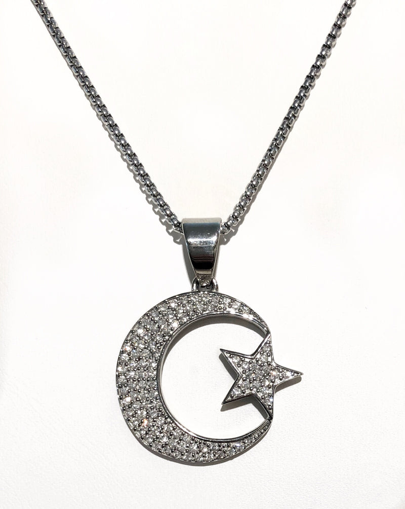 MOON & STAR CRYSTAL neckace