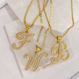 GOLD CURSIVE INITIAL STEEL necklace