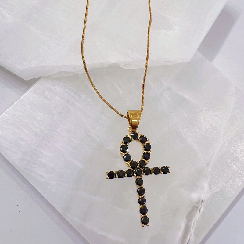 BLACK ANKH necklace