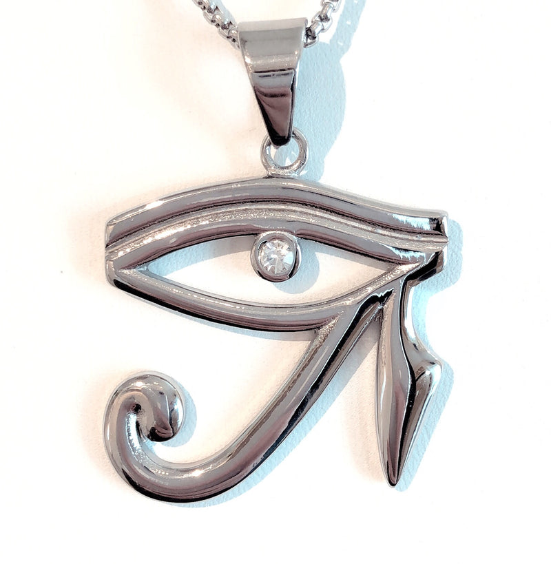 Eye of Horus-Silver Rhodium Ancient Egyptian Occult God Symbol Pendant  Jewelry | eBay