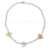 BUTTERFLY TRICOLOR TENNIS necklace