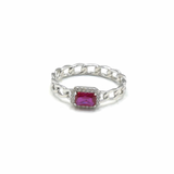 SILVER PINK SAPPHIRE ring