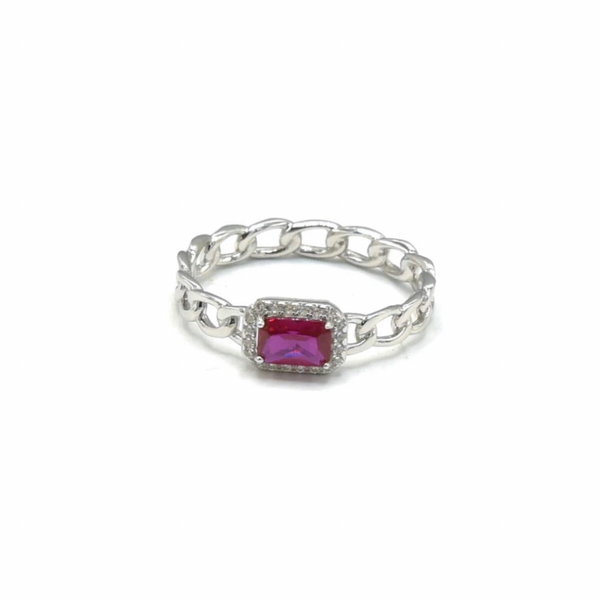 SILVER PINK SAPPHIRE ring