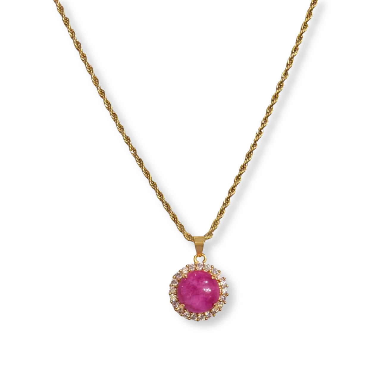 KIMI CIRCLE FUCHSIA MINI necklace