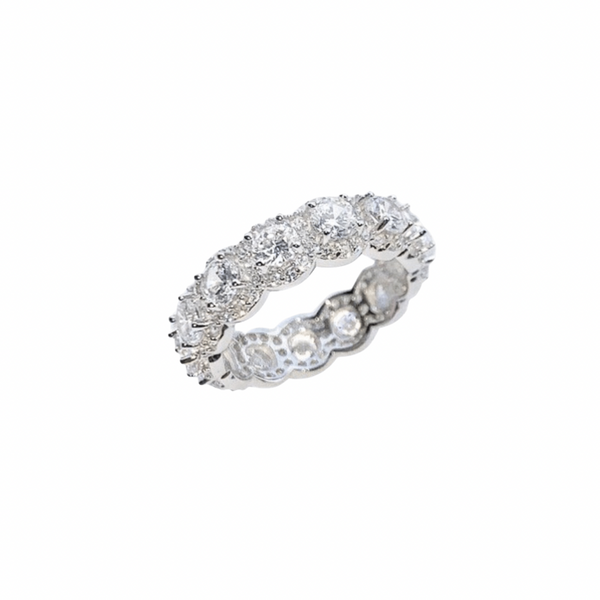 SILVER IVANA HALO ring