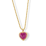 CRYSTAL HEART FUCHSIA necklace