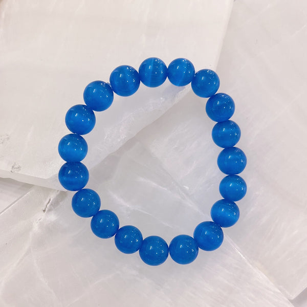 10MM BLUE OPAL BEADED bracelet
