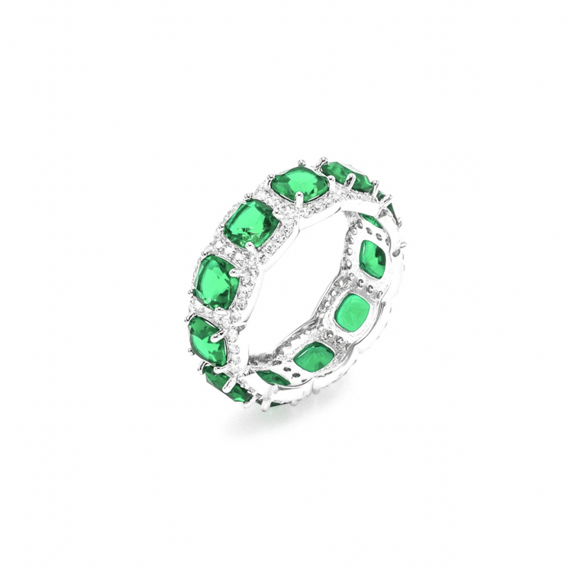 OXANA EMERALD CUSHION CUT ring