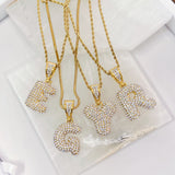GOLD CRYSTAL BUBBLE INITIAL necklace